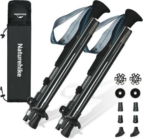 Naturehike Collapsible Hiking & Trekking Poles, 2 PC Adjustable Lightweight Aircraft Aluminum Trekking Poles in Saudi Arabia