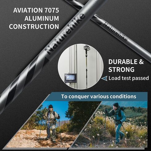 Naturehike Collapsible Hiking & Trekking Poles, 2 PC Adjustable Lightweight Aircraft Aluminum Trekking Poles in Saudi Arabia