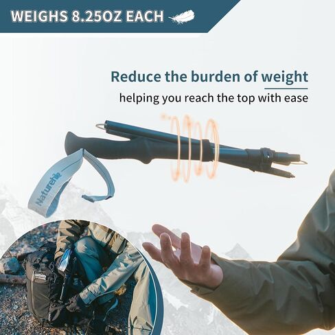 Naturehike Collapsible Hiking & Trekking Poles, 2 PC Adjustable Lightweight Aircraft Aluminum Trekking Poles in Saudi Arabia