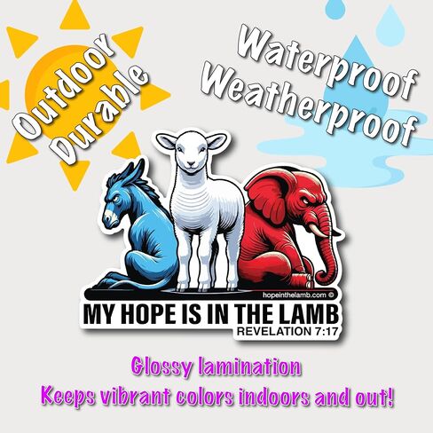 MY HOPE IS IN THE LAMB Sticker (Small - 2 pcs) - Christian, Jesus, Bible Verse, Faith, God, Cross, Car Decal, Bumper Sticker, Water Bottle Stickers, Laptop in Saudi Arabia