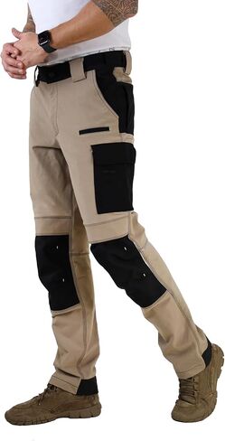 Ellobird Men's Work Utility Pants, Relaxed Fit 4 Way Stretch, Construction Carpenter Cargo Tactical, Durable Cordura in Kuwait