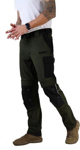 Ellobird Men's Work Utility Pants, Relaxed Fit 4 Way Stretch, Construction Carpenter Cargo Tactical, Durable Cordura in Kuwait