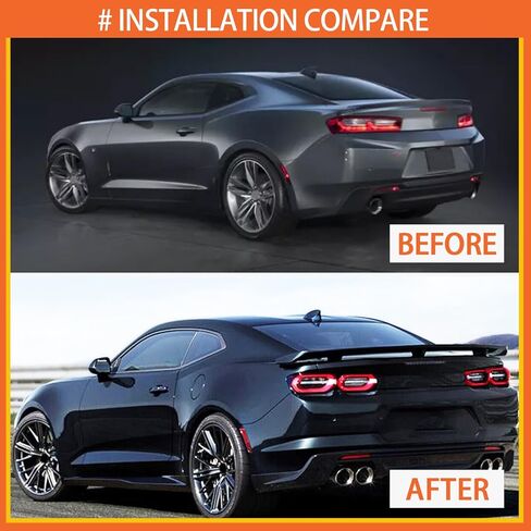 Spoiler Compatibility with 2016-2023 Camaro LS LT1 LT SS RS ZL1 Style Rear High Wing Trunk Lid Gloss Black in Kuwait