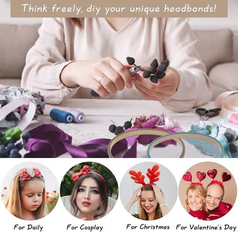 Wecoe Multicolored Narrow Satin Headbands, 10pcs Non Slip Fashion Hair Bands for Women & Girls' Hair - Holiday & DIY Costume Accessories in Kuwait