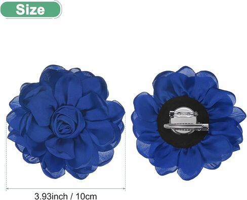 Rose Flower Brooches and Pins for Women, Lapel Pins Dainty Satin Fabric Big Camellia Hair Flowers Clips for Wedding/Parties/Clothes/Jewelry in Kuwait