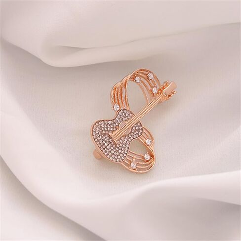 Guitar Rhinestones Brooches Pins for Women Men Elegant Crystal Pearl Music Note Violin Brooch Music Performance Art Lapel Pin Simple Music Party Banquet Fashion Jewelry for Wife Mom Musician in Saudi Arabia