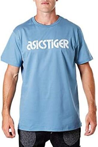 ASICS Men's Tiger Logo Tee, Blue Small in Saudi Arabia