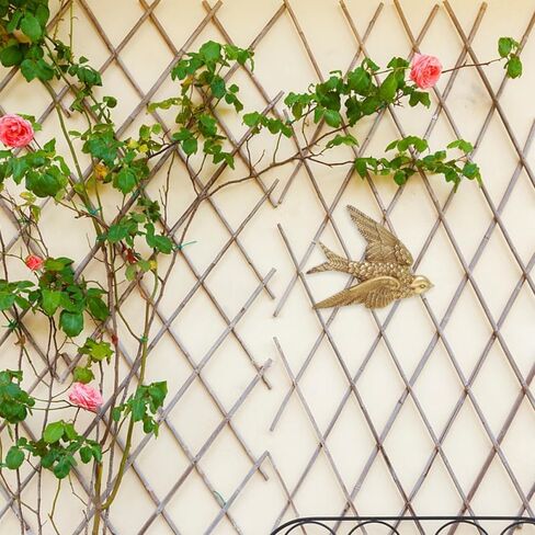 Garneck 2Pcs Vintage Brass Flying Geese Wall Art Sculptures - Gold Bird Decor for Home - Bedroom or Garden Elegant 3D Wall Hanging Ornament in Saudi Arabia