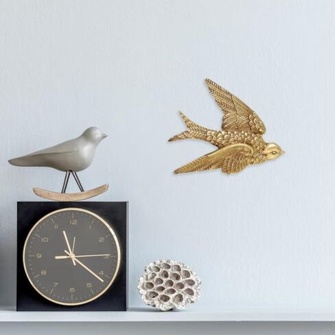 Garneck 2Pcs Vintage Brass Flying Geese Wall Art Sculptures - Gold Bird Decor for Home - Bedroom or Garden Elegant 3D Wall Hanging Ornament in Saudi Arabia