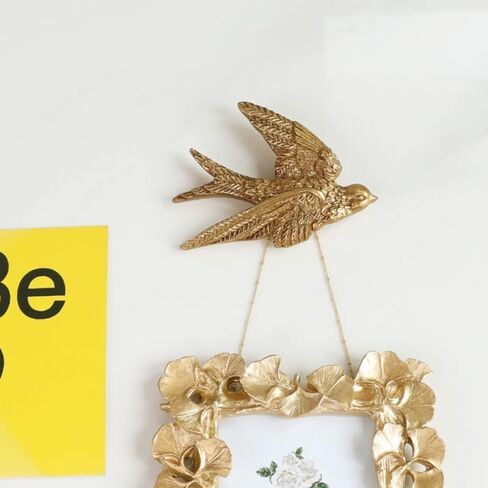 Garneck 2Pcs Vintage Brass Flying Geese Wall Art Sculptures - Gold Bird Decor for Home - Bedroom or Garden Elegant 3D Wall Hanging Ornament in Saudi Arabia