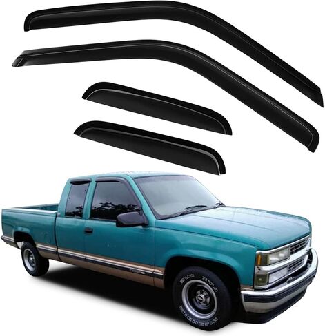 Side Window Rain Guards 4 PCS Tape-On Side Window Deflectors Rain Guard Replacement Fits for 1988-1999 For Chevy For C1500 in Saudi Arabia