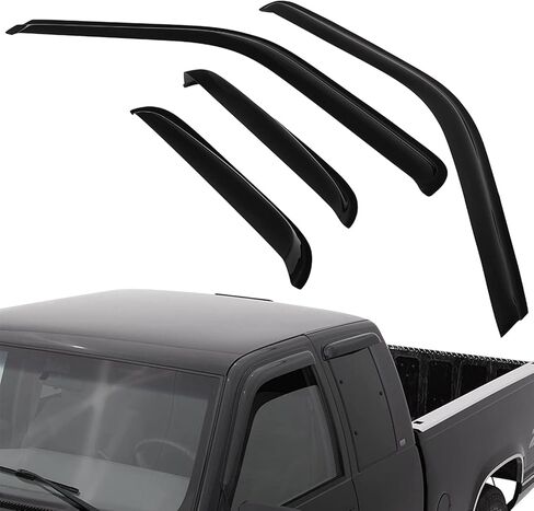 Side Window Rain Guards 4 PCS Tape-On Side Window Deflectors Rain Guard Replacement Fits for 1988-1999 For Chevy For C1500 in Saudi Arabia