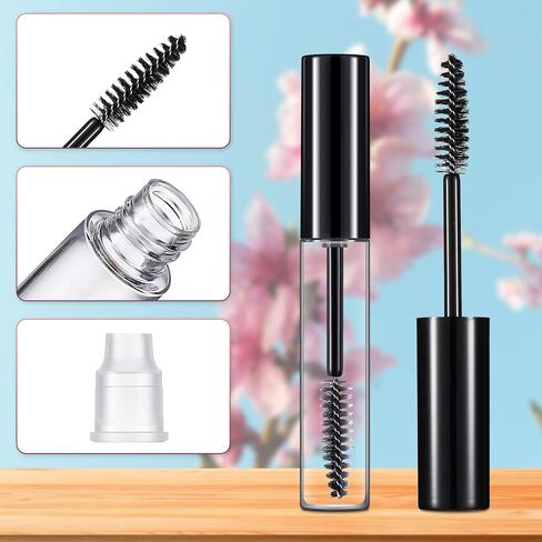 Patelai 12Pcs 10ml Empty Mascara Tubes Set Includes 4 Eyelash Serum Container Bottles, 4 Liquid Eyeliner Containers, 4 Funnels for Castor Oil DIY Mascara Empty Eyelash Serum Tube Set in Saudi Arabia
