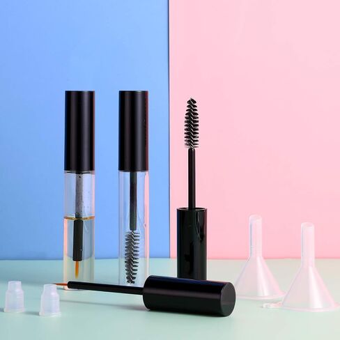 Patelai 12Pcs 10ml Empty Mascara Tubes Set Includes 4 Eyelash Serum Container Bottles, 4 Liquid Eyeliner Containers, 4 Funnels for Castor Oil DIY Mascara Empty Eyelash Serum Tube Set in Saudi Arabia