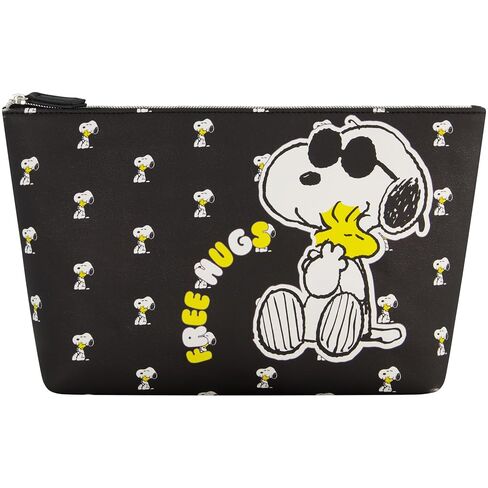 Peanuts Snoopy Women's Makeup Bag, Small Travel Cosmetic Zipper Pouch Organizer, Black in Saudi Arabia