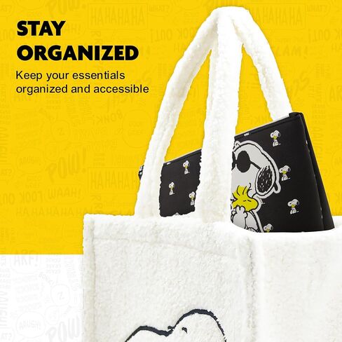 Peanuts Snoopy Women's Makeup Bag, Small Travel Cosmetic Zipper Pouch Organizer, Black in Saudi Arabia
