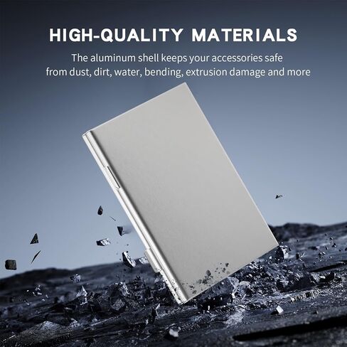 Aluminum SD Card Case, 6Slots Ultrathin SD Card Holder, Memory Card Storage Holder, Fit for 2 SD Card, 4 Micro SD Card, Silver in Saudi Arabia