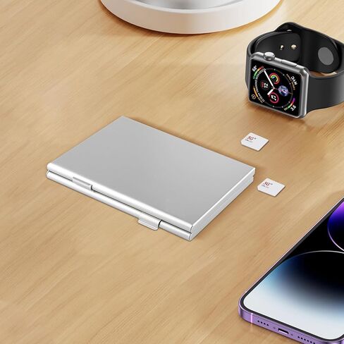 Aluminum SD Card Case, 6Slots Ultrathin SD Card Holder, Memory Card Storage Holder, Fit for 2 SD Card, 4 Micro SD Card, Silver in Saudi Arabia