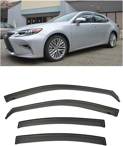 Replacement for 2013-2018 Lexus ES-Series | EOS Visors in-Channel Style Smoke Tinted JDM Side Window Vents Rain Guard Deflectors ES300H ES350 in Saudi Arabia