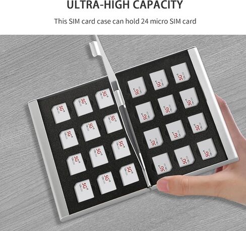 Aluminum SD Card Case, 6Slots Ultrathin SD Card Holder, Memory Card Storage Holder, Fit for 2 SD Card, 4 Micro SD Card, Silver in Saudi Arabia