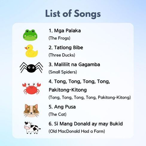 I Love to Sing in Tagalog: Animal Songs, Press and Play Interactive Song Book, Tagalog Books for Toddlers, Tagalog Baby Books, Tagalog Books for Children, Tagalog Kid Books in Saudi Arabia