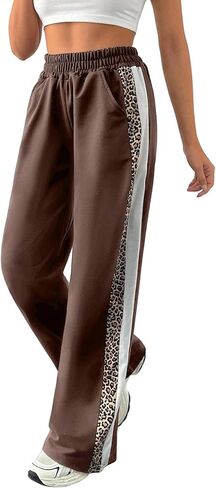 نساء عالي الصرمة للمسلسلات العريضة سروال البهجة النمرات الشريطية الرياضية للركض من أجل العرض غير الرسمي ، التمرين ، صالة ، أزياء الشارع in Kuwait