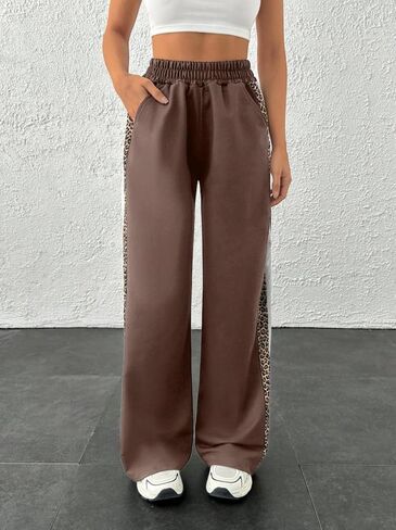 نساء عالي الصرمة للمسلسلات العريضة سروال البهجة النمرات الشريطية الرياضية للركض من أجل العرض غير الرسمي ، التمرين ، صالة ، أزياء الشارع in Kuwait