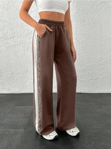 نساء عالي الصرمة للمسلسلات العريضة سروال البهجة النمرات الشريطية الرياضية للركض من أجل العرض غير الرسمي ، التمرين ، صالة ، أزياء الشارع in Kuwait