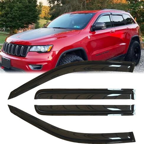 2pcs الأصلي shatterproof مقاوم المطر الجانبي المنحرف الرياح من أجل جيب رانجلر 97-06 ، حرس المطر على الشريط ، أقنعة النوافذ لطيفة المظهر للسيارات ، انحرافات تنفيس لعام 1997-2006 TJ Wrangler 92054 in Kuwait
