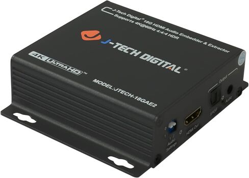 J-Tech Digital HDMI Audio Extractor 4K 60Hz with ARC & Audio Downmix, HDMI to Optical & RCA Converter, HDCP 2.2 DTS Digital 5.1 PCM (JTECH-EXD-ARC) in Saudi Arabia