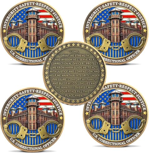 Thin Gray Line Coin - U.S. Correctional Officer Challenge Coins Honor Correctional Officers Gray Prison Police Coin Law Enforcement Coins Appreciation Commemorative Gifts in Kuwait
