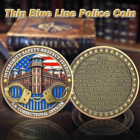 Thin Gray Line Coin - U.S. Correctional Officer Challenge Coins Honor Correctional Officers Gray Prison Police Coin Law Enforcement Coins Appreciation Commemorative Gifts in Kuwait