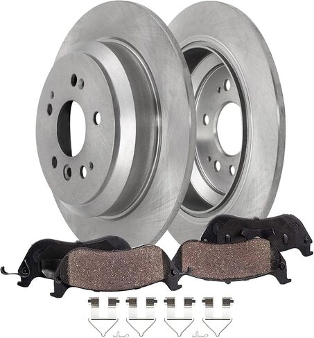 Detroit Axle - Rear Brake Kit for 16-21 Honda Pilot Passport, 17-20 Ridgeline, 12.95" inch Disc Brake Rotors Ceramic Brakes Pads 2016 2017 2018 2019 2020 Replacement in Saudi Arabia