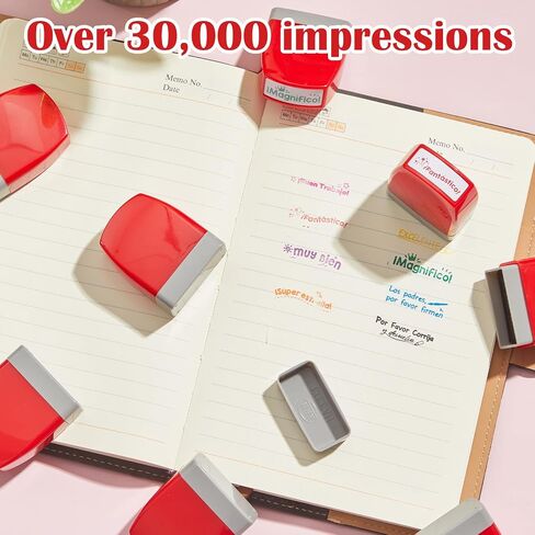 Qilery 8 Pcs Teacher Stamp Spanish Teacher Grading Stamp Gifts Rubber Self Inking Motivation Teacher Stamps for School Spanish Classroom Grading Stamp School Prizes in Kuwait