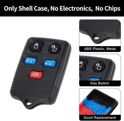 X AutoHaux Key Shell Case Unsible Entry Key Breemplication fob for Ford Expedition 2003-2010 for Lincoln Navigator 2003-2010 5 buttons cwtwb1u551 in Kuwait