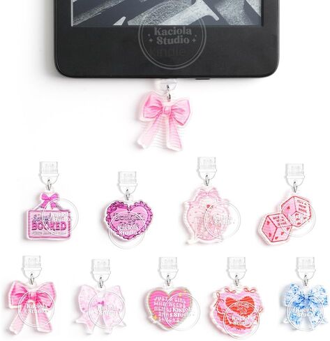 Kaciola 9PCS Charms for Kindle, Dust Plug Charm Accessories for E-Reader, Type C Charging Port Compatible with Kindle Paperwhite 11th-12th, Gifts for Book Lover Readers in Kuwait