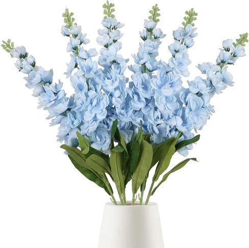 IPOPU 6pcs Orange Delphinium Artificial Flowers 36.22in Silk Flowers Snapdragon Flowers Hyacinth Artificial Flowers Long Stem Flowers for Wedding Home Floral Centerpieces Decor(Orange) in Saudi Arabia