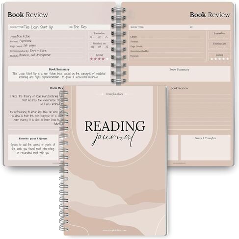 Reading Journal for Book Lovers | Log Book to Summarize, Review and Rate the Books you've Read | A5 Pastel Rainbow in Kuwait