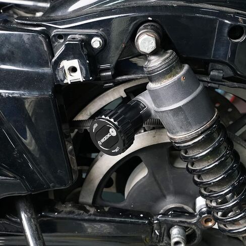 NICECNC Black Rear Shock Adjuster Aluminium Pre-Load Rear Shock Absorbers Compatible with Harley Road Glide FLTRX 2017-2024, Road King Police FLHP 2017-2024, Replacement for:54000141, See Fitment in Saudi Arabia