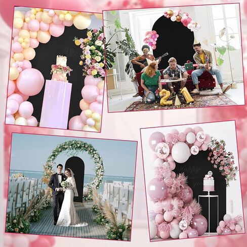 Wedding Arch Cover，White Arch Backdrop Cover Stretchy Spandex Backdrop Stand Covers for Birthday Party Ceremony Banquet Decor (Rose, 5ft) (Rose, 5ft) in Saudi Arabia