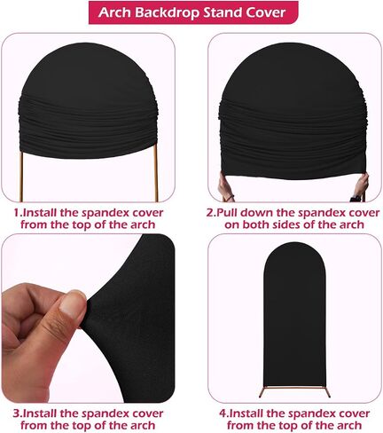 Wedding Arch Cover，White Arch Backdrop Cover Stretchy Spandex Backdrop Stand Covers for Birthday Party Ceremony Banquet Decor (Rose, 5ft) (Rose, 5ft) in Saudi Arabia