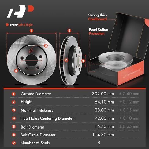 A-Premium 12-PC Front Vented & Rear Solid Disc Brake Rotors + Ceramic Pads Kit Compatible with Dodge and Jeep Models - Nitro 2007-2011, Liberty 2008-2012 V6 3.7L in Saudi Arabia