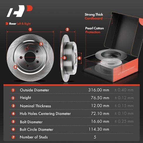 A-Premium 12-PC Front Vented & Rear Solid Disc Brake Rotors + Ceramic Pads Kit Compatible with Dodge and Jeep Models - Nitro 2007-2011, Liberty 2008-2012 V6 3.7L in Saudi Arabia