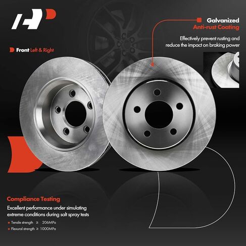 A-Premium 12-PC Front Vented & Rear Solid Disc Brake Rotors + Ceramic Pads Kit Compatible with Dodge and Jeep Models - Nitro 2007-2011, Liberty 2008-2012 V6 3.7L in Saudi Arabia