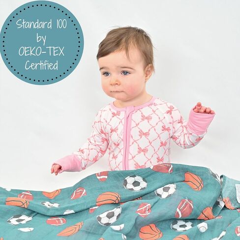 Swaddle Blanket 100% Cotton, Soft Muslin Swaddle Blankets, 47 x 47 inches Baby Swaddles for Boys and Girls, Lightweight Baby Blanket, Baby Essentials, Registry (Golf Balls Print) in Saudi Arabia