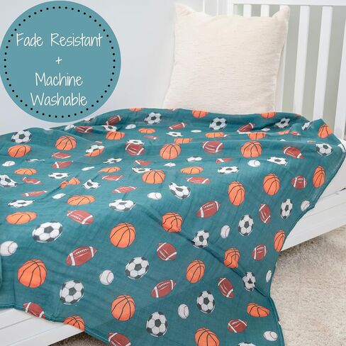 Swaddle Blanket 100% Cotton, Soft Muslin Swaddle Blankets, 47 x 47 inches Baby Swaddles for Boys and Girls, Lightweight Baby Blanket, Baby Essentials, Registry (Golf Balls Print) in Saudi Arabia