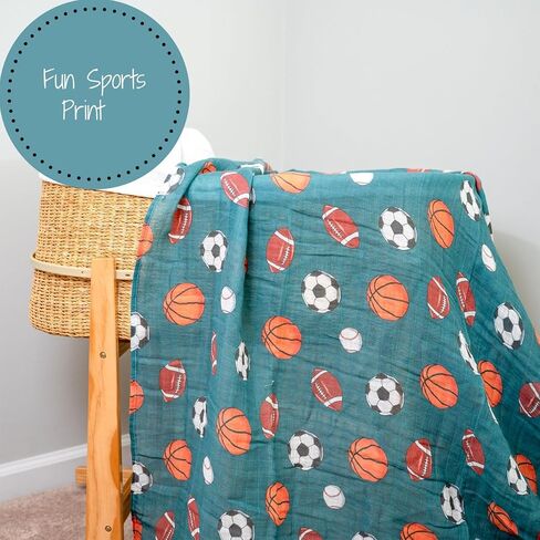Swaddle Blanket 100% Cotton, Soft Muslin Swaddle Blankets, 47 x 47 inches Baby Swaddles for Boys and Girls, Lightweight Baby Blanket, Baby Essentials, Registry (Golf Balls Print) in Saudi Arabia