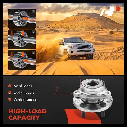 A-Premium 2 X Bront Wheel Bearing and Hub Assembly مع 5-Lug متوافق مع شيفروليه و Cadillac & Buick & Oldsmobile & Pontiac-1984-2005-Skyhawk ، Somerset ، Cimarron ، Tempest in Saudi Arabia