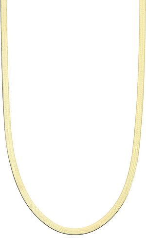 Miabella 925 Sterling Silver Italian Solid 3.5mm Flexible Flat Herringbone Chain Necklace for Women, Made in Italy in Saudi Arabia