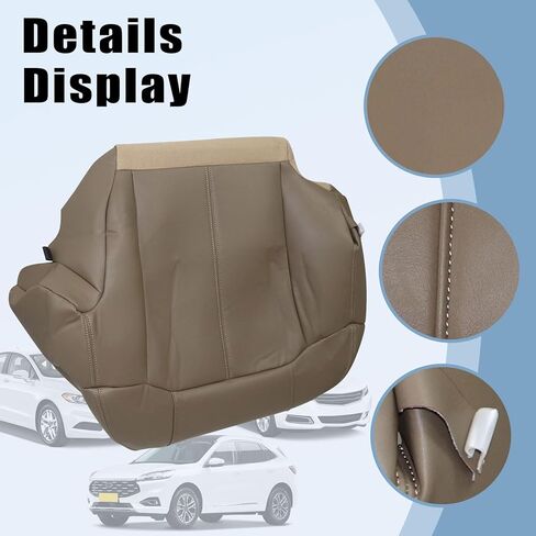 Secosautoparts Driver & Passenger Side Bottom & Top Lean Back & Foam Cushion & Armrest Leather Course Covers Med Tan متوافق مع Chevy Silverado 1500 2500 1999 2000 2001 2002 in Saudi Arabia